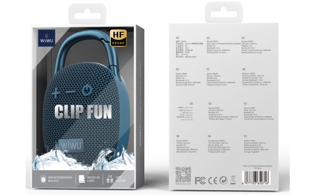 WiWU H3 Clip Fun Portable Wireless Speaker - Blue